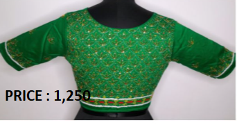 Green blouse with back gold design